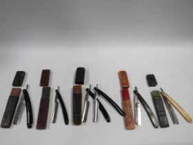 A SELECTION OF CUT THROAT RAZORS