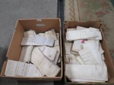 TWO BOXES OF DEEDS, MAPS ETC