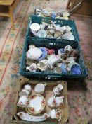FOUR TRAYS OF ASSORTED CERAMICS TO INCLUDE A SMALL QUANTITY OF ROYAL ALBERT OLD COUNTRY ROSES (