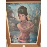 A MID CENTURY PRINT OF A BATHING NUDE BY J. H. LYNCH