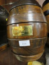 A VINTAGE REMY MARTIN ADVERTISING GAMES BARREL - NO GAMING PIECES