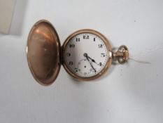 A GOLD PLATED FULL HUNTER POCKET WATCH A/F