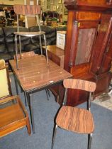 A RETRO KITCHEN TABLE AND FOUR CHAIRS