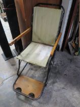 A BENCRAFT VINTAGE FOLDING WHEELCHAIR