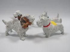 FOUR CAST METAL COLD PAINTED DOG FIGURES