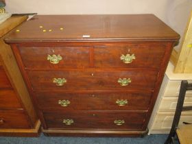 AN EDWARDIAN MAHOGANY FIVE DRAWER CHEST - W 104 cm