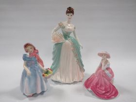 A COALPORT FIGURINE ANNIVERSARY WALTZ MARKED AS SECOND TOGETHER WITH SMALL DOULTON FIGURINE WENDY