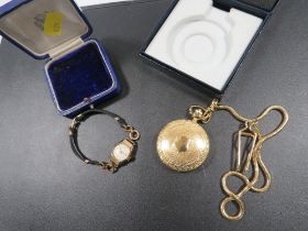 A MODERN SEKONDA FULL HUNTER POCKET WATCH TOGETHER WITH A LADIES WRIST WATCH A/F