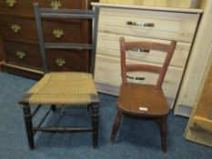 TWO VINTAGE CHILDS CHAIRS