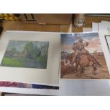 A FOLIO OF ASSORTED DRAWINGS, WATERCOLOURS, PRINTS ETC