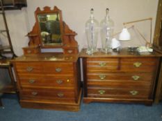 AN EDWARDIAN DRESSING TABLE & CHEST (2)