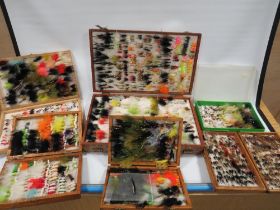 SIX TRAYS OF ASSORTED FLY FISHING FLIES