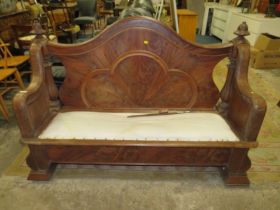 A MAHOGANY BENCH - W 149 cm A/F