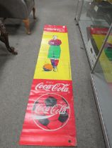 A VINTAGE PLASTIC COCA COLA SPONSORED ADVERTISING PENNANT FOR EURO 1996 FOOTBALL