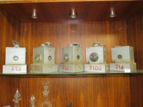 FIVE VINTAGE RAILWAY LANTERNS