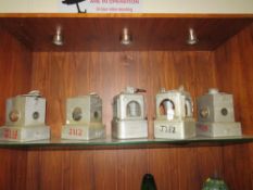 A COLLECTION OF FIVE VINTAGE RAILWAY LANTERN'S