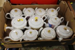 A TRAY OF ELEVEN ASSORTED FRANKLIN MINT ADVERTISING TEA POTS