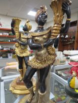 A PAIR OF MODERN MOORISH STYLE FIGURAL CANDLESTICKS