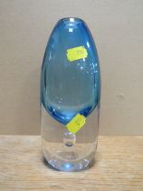 AFORS SWEDISH ART BUBLE GLASS VASE 'SMARAGED', SIGNED TO BASE, DESIGNED BY ERNEST GORDON