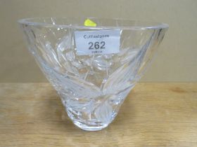 A VINTAGE CUT GLASS VASE