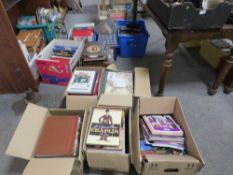A LARGE QUANTITY OF BOOKS OVER SEVERAL TRAYS TO INCLUDE A SELECTION OF THE US CIVIL WAR BOOKS