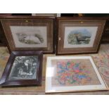 FOUR ASSORTED PRINTS TO INC AN OAK FRAMED EXAMPLE