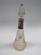 A HALLMARKED SILVER COLLARED SCENT BOTTLE