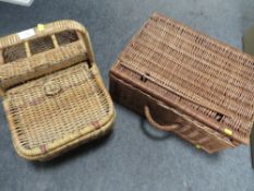 TWO VINTAGE PICNIC HAMPERS A/F