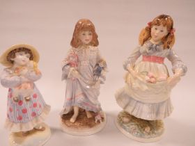 A ROYAL WORCESTER NSPCC LIMITED EDITION FIGURINE LULLABY WITH A COALPORT CHILDHOOD JOY FIGURINE