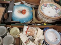 TWO TRAYS OF ASSORTED CERAMICS ETC TO INCLUDE COMMEMORATIVE WARE ETC