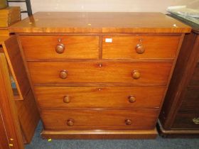 A VICTORIAN MAHOGANY FIVE DRAWER CHEST - W 107 cm