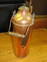 A LARGE COPPER FLASK TYPE VESSEL
