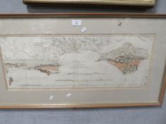 AN 1815 GEOLOGICAL MAP OF THE ISLE OF WIGHT, PUBLISHED BY PAYNE & FOSS, FRAMED AND GLAZED, 85 X 44