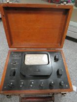 A WOODEN CASED PORTABLE TAYLOR UNIVERSAL METER MODEL 85A