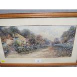 LEYTON FORBES - WATERCOLOUR OF A RURAL VILLAGE SCENE