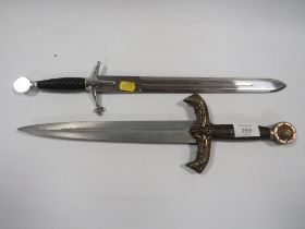 A NOVELTY MYSTICAL STYLE DAGGER TOGETHER WITH ANOTHER A/F