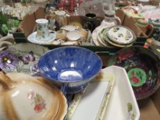 TWO TRAYS OF ASSORTED CERAMICS TO INCLUDE A MALING BOWL ETC