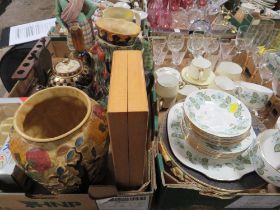 TWO TRAYS OF ASSORTED CERAMICS AND GLASS