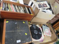 A SELECTION OF 7" SINGLE RECORDS AND 78 RECORDS TO INCLUDE ELVIS PRESLEY, BOB MARLEY ETC