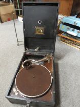 A HMV MODEL 101 PORTABLE GRAMOPHONE