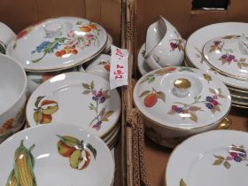 TWO TRAYS OF ROYAL WORCESTER EVESHAM DINNER WARE ETC