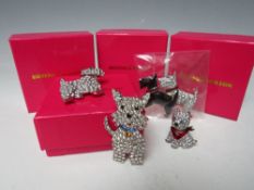 FOUR BUTLER & WILSON DOG THEMED BROOCHES LARGEST H 5 cm, WIDEST W 5.5 cm, BOXED (4)