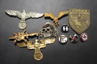 A COLLECTION OF GERMAN BADGES INCLUDING ENAMEL TYPES