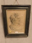 A CLASSICAL SKETCH OF A ROMAN EMPEROR SIGNED LAURA A. BOOTH 1904
