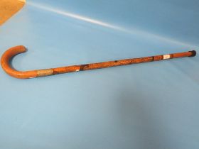 A LATE 19TH CENTURY SWORD STICK BY CRAWLEY & SON OF PETERBOROUGH, THE SHAFT CARVED WITH FIGURES OF