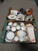 TWO TRAYS OF ASSORTED CERAMICS TO INCLUDE ROYAL DOULTON, ROYAL GRAFTON ETC