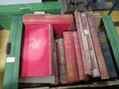 A TRAY OF ANTIQUE HUNTING BOOKS TO INCLUDE THE QUORN HUNT AND ITS MASTERS AND JOHN LEECH ILLUSTRATED