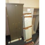 A MODERN TALL TWO DOOR CUPBOARD TOGETHER WITH AN OPEN BOOKCASE ETC INC FLATPACK FURNITURE (