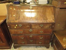 AN ANTIQUE WALNUT BUREAU W-93 CM A/F