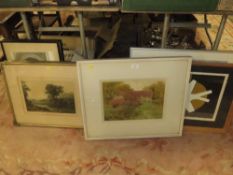 A COLLECTION OF SEVEN ASSORTED PICTURES TO INCLUDE AN OLIVER CROMWELL ENGRAVING (7)